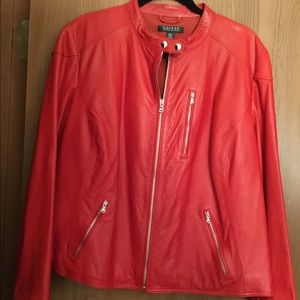 Lauren by Ralph Lauren, plus size leather jacket